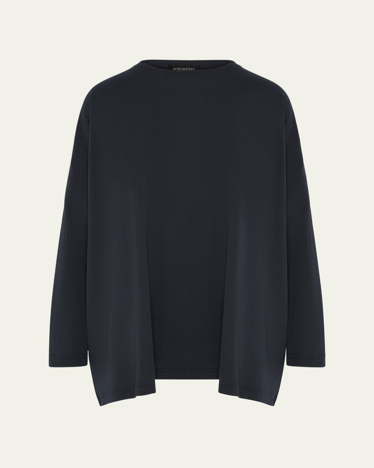 Eskandar Chinese Imperial Shirt with Chinese Collar (Long Length