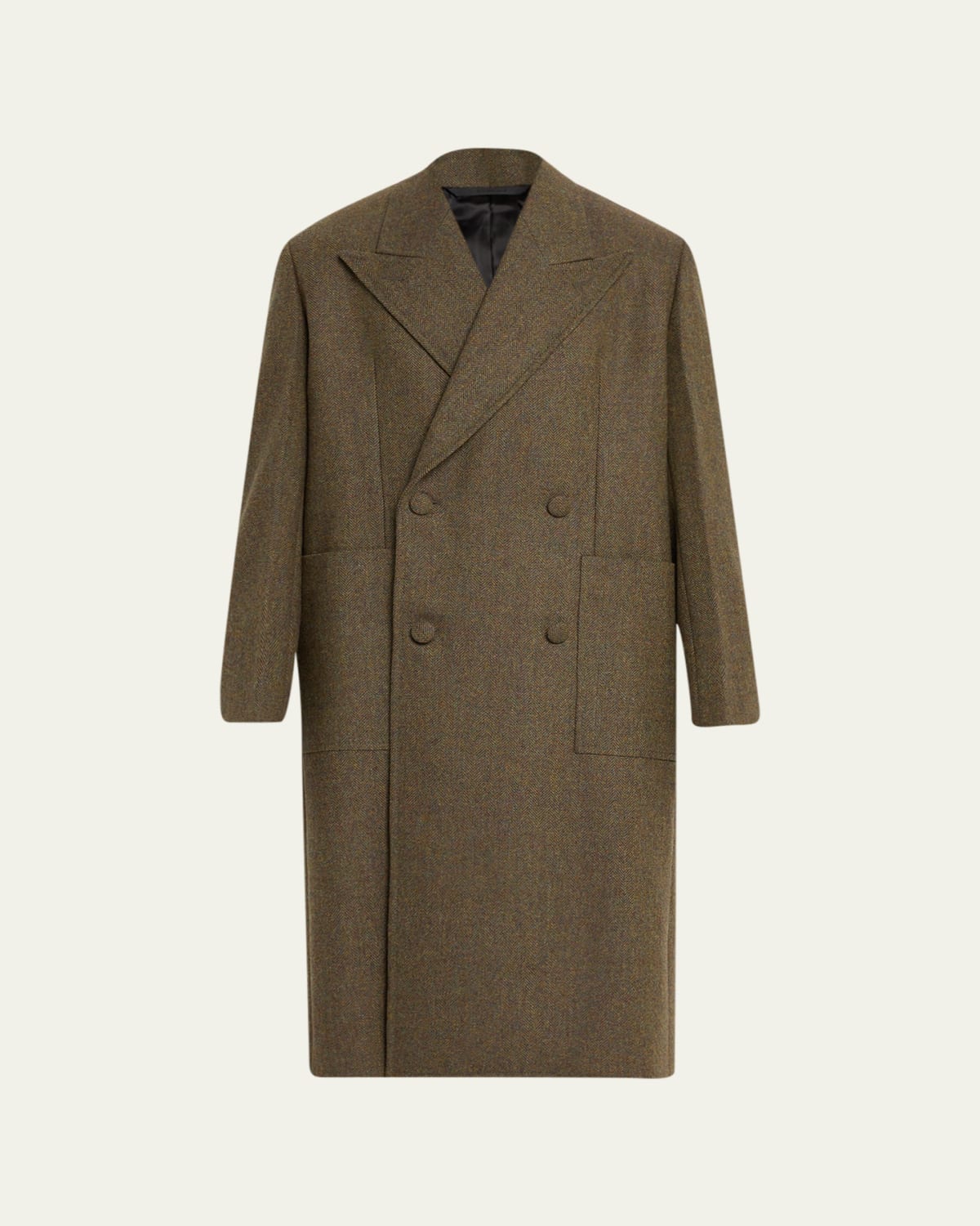 Jil Sander Men's Wool Melton Double-Breasted Full-Length