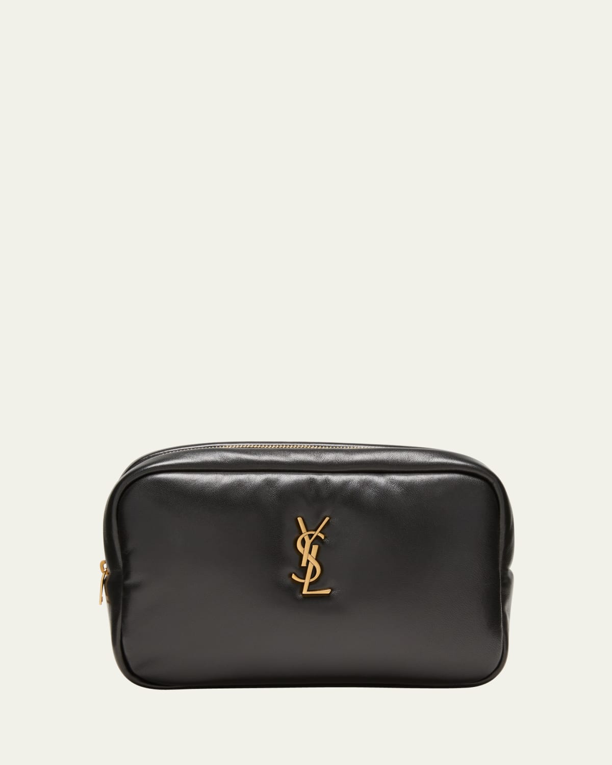 Large Pouch Cosmetic Bag in Leather