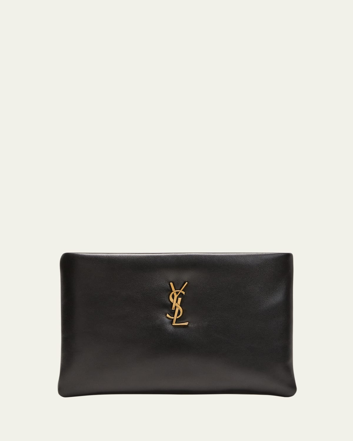 Large YSL Envelope Flap Clutch Bag in Suede