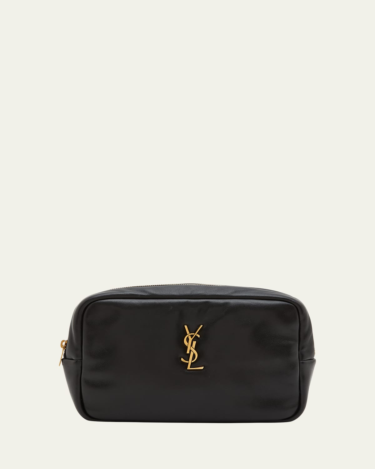 Large Pouch Cosmetic Bag in Leather