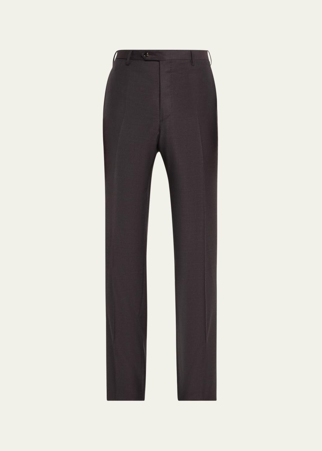 Giorgio Armani Men's Stretch Wool Seersucker Double-Pleat Trousers