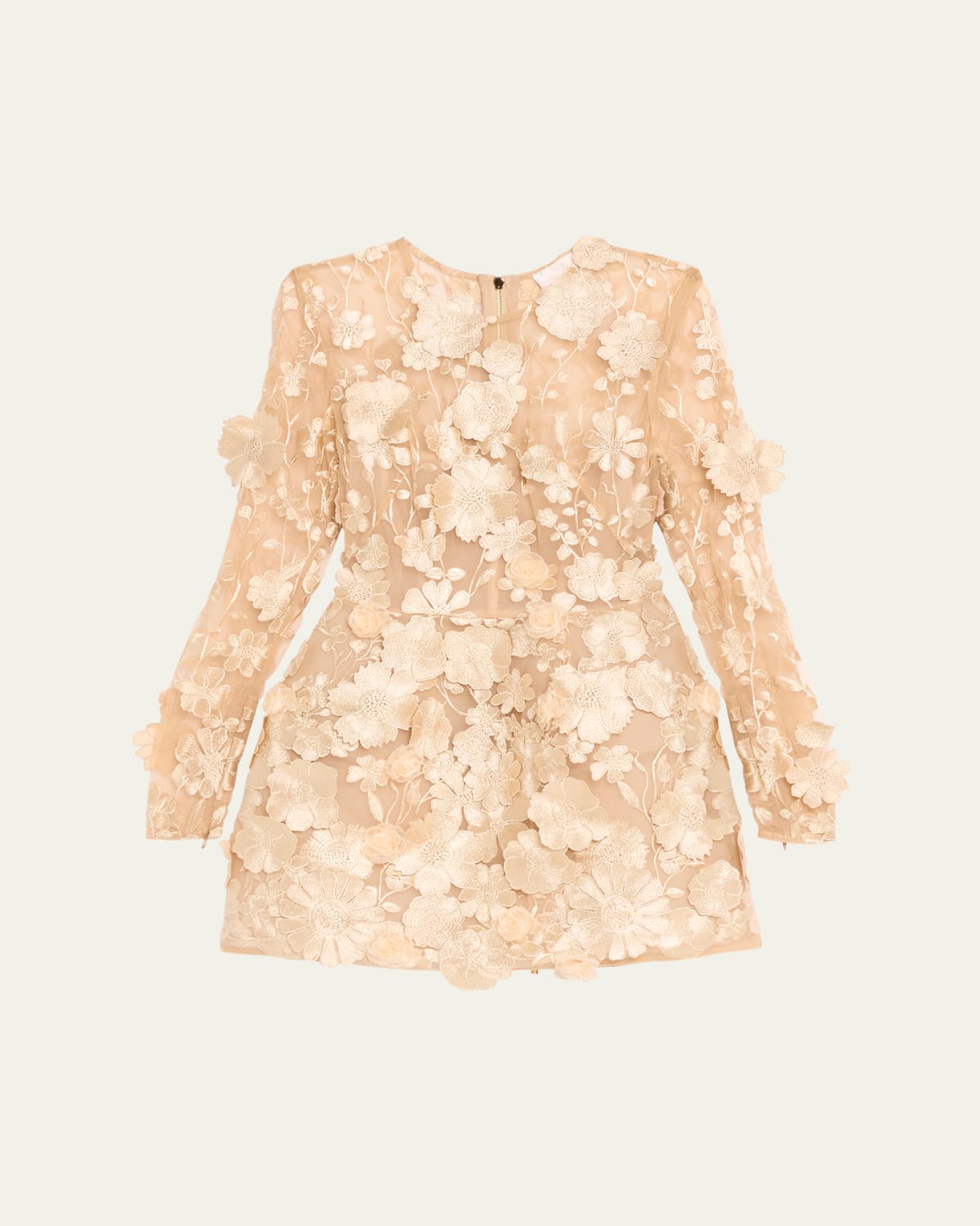 estelle deep v-neck floral applique mini dress Bronx Banco Estelle Deep V-Neck Floral Applique Mini Dress