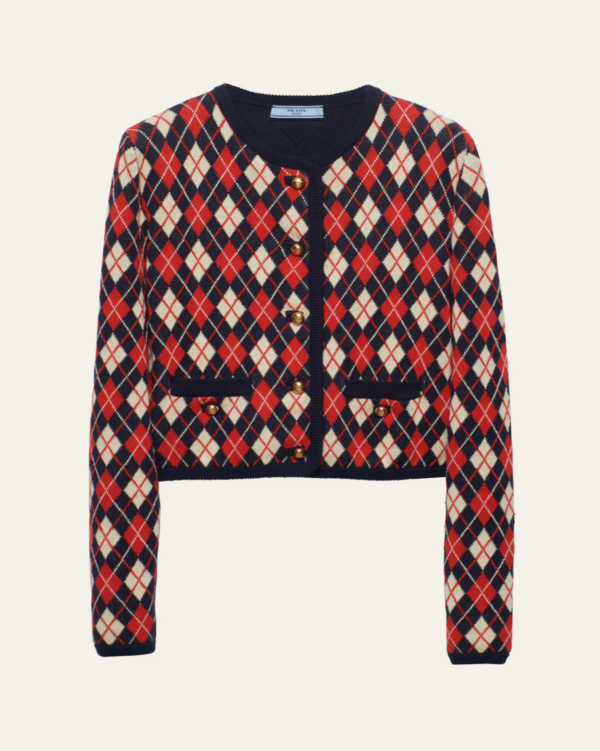 Prada Boucle Elbow-Sleeve Cardigan - Bergdorf Goodman