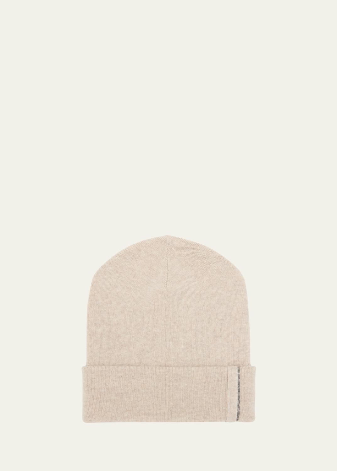 Brunello Cucinelli Monili-Trim Cashmere Beanie Hat  display picture 3