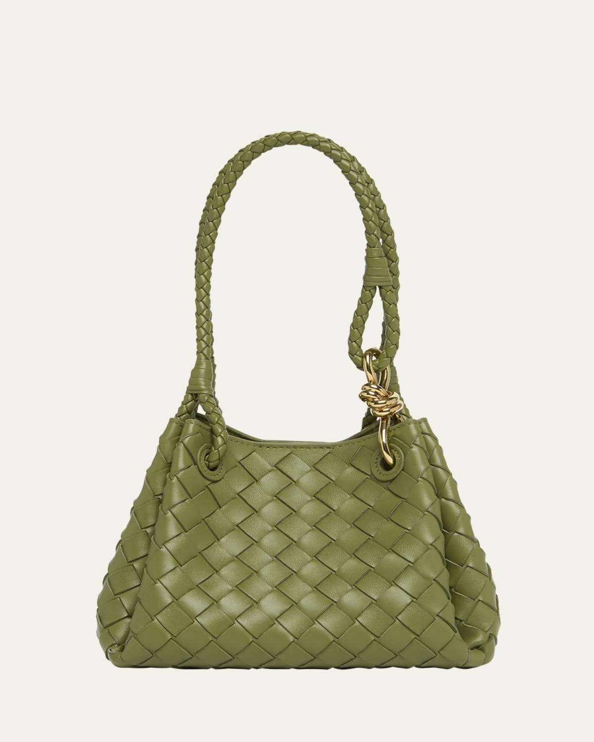 Bottega Veneta Knot Lock Leather Top-Handle Bag - Bergdorf Goodman