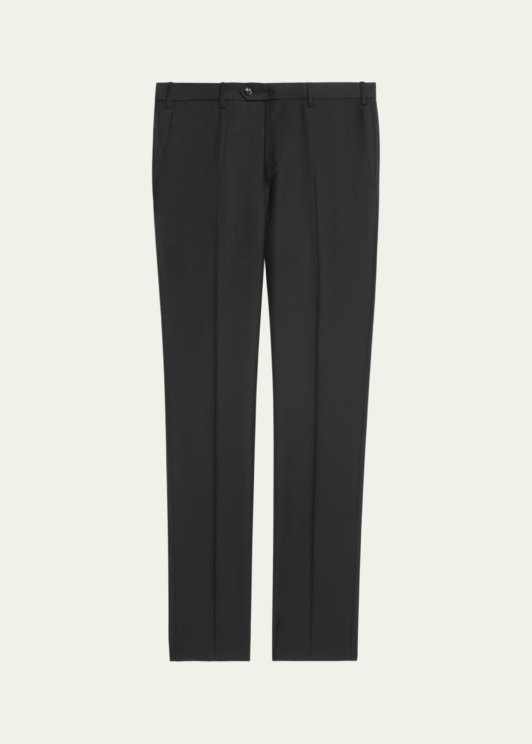 Giorgio Armani Men's Stretch Wool Seersucker Double-Pleat Trousers