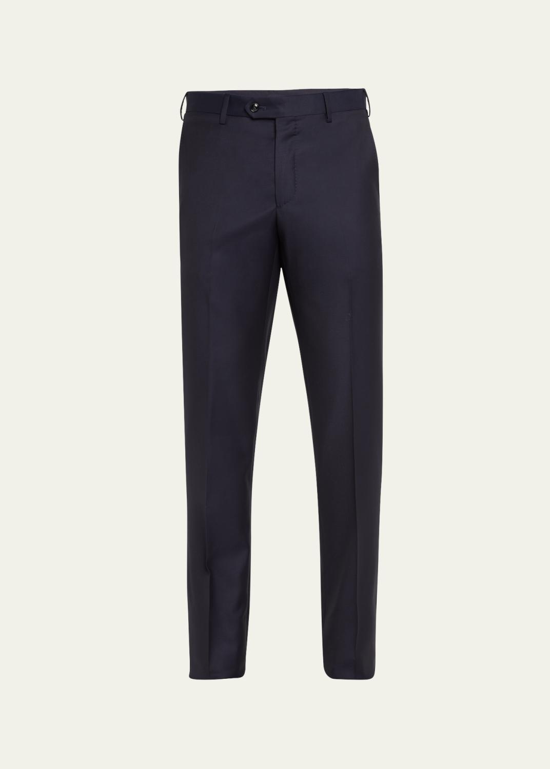 Giorgio Armani Men's Stretch Wool Seersucker Double-Pleat Trousers