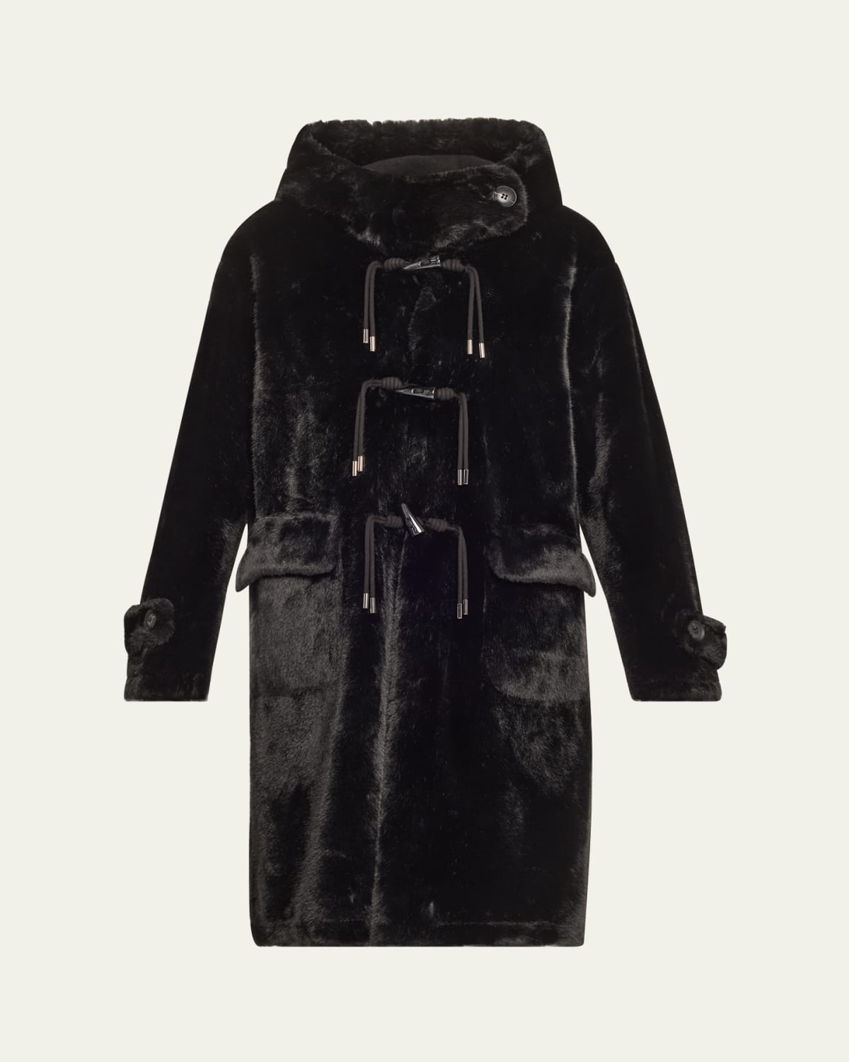 Cashmere Cape With Faux Fur Trim