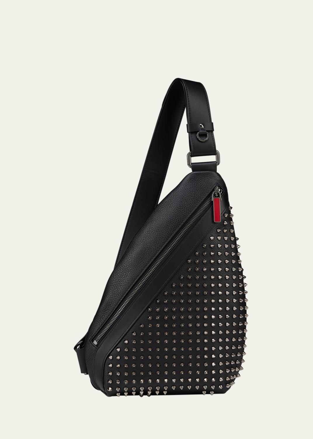Christian Louboutin Men's Funky Leather Empire Spikes Crossbody