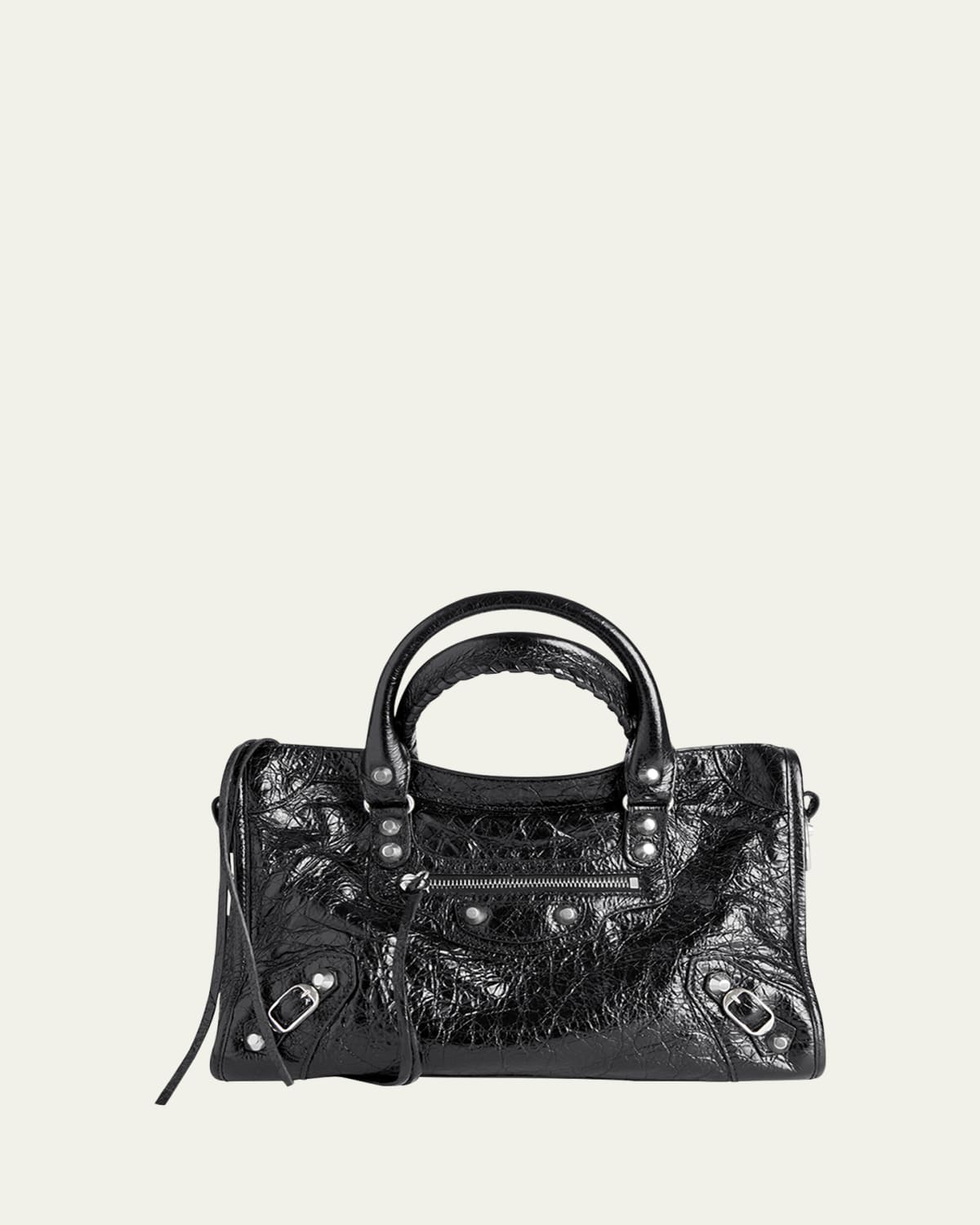 Crush Small Metallic Leather Shoulder Bag