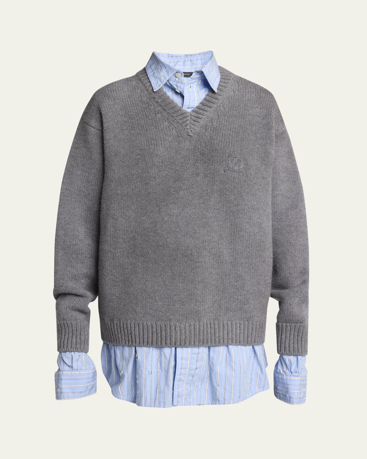 Logo Open-Knit Cropped Sweater