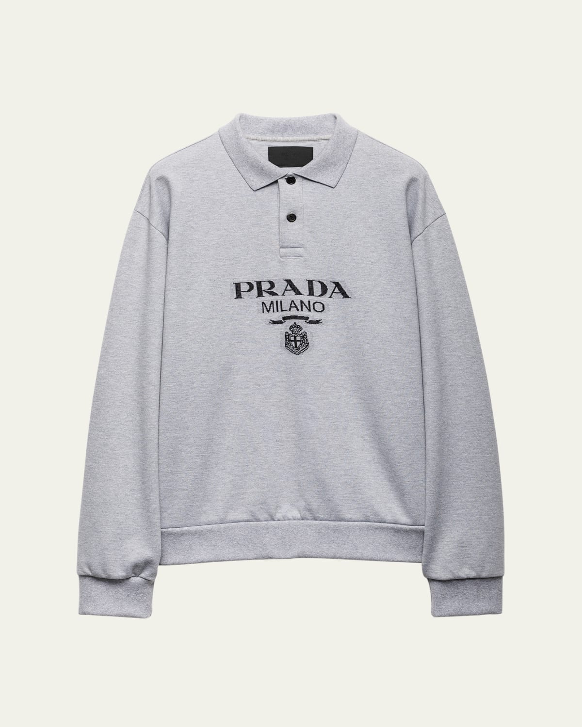 Prada Men's Crest Logo Sweatshirt - Bergdorf Goodman