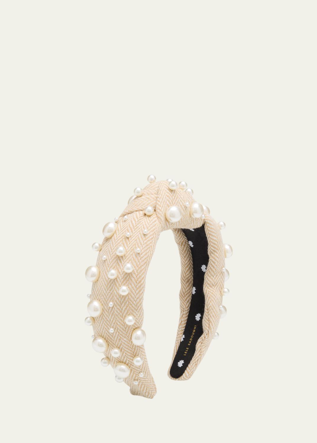 Lele Sadoughi Mixed Pearl Knotted Headband - Bergdorf Goodman display picture 2