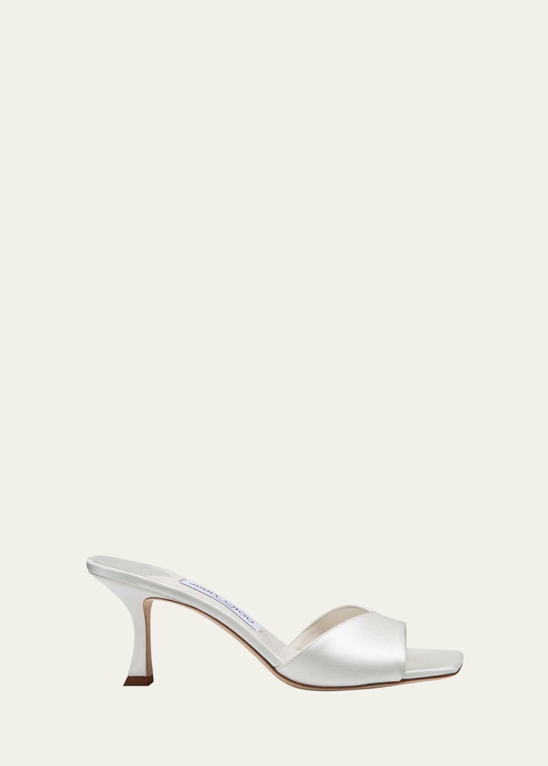 Babylone YSL Ruched Leather Mule Sandals
