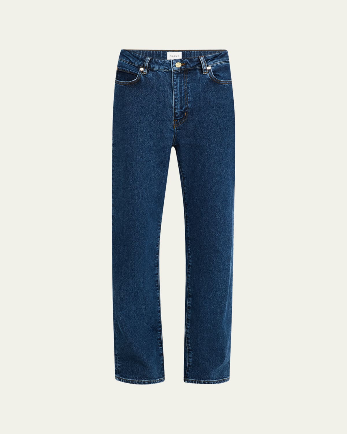 Twisted Seam Straight-Leg Denim Pants