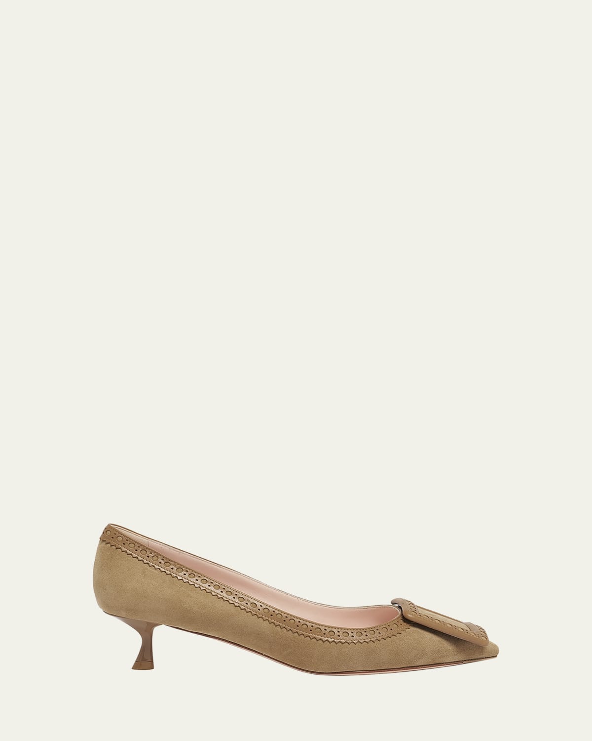 Roger Vivier Decollete Belle Vivier Leather Ballerina Pumps