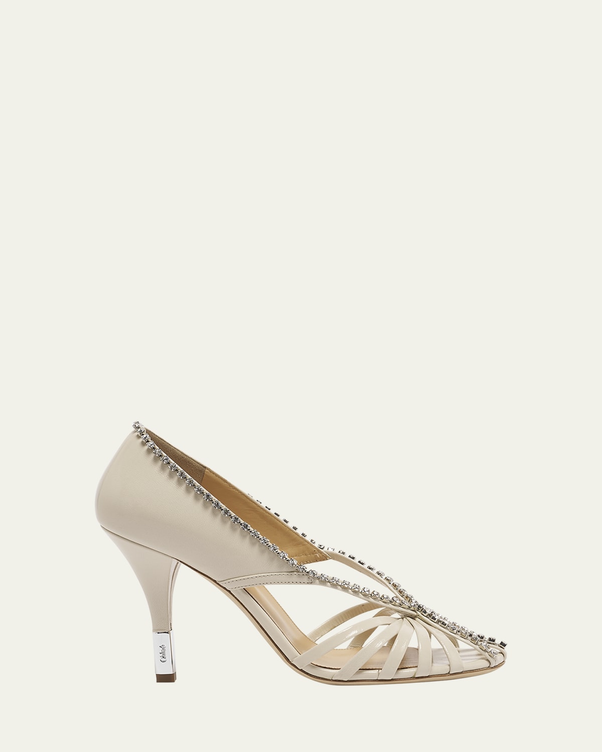 Chloe Leonie Strass Caged Leather Pumps - Bergdorf Goodman