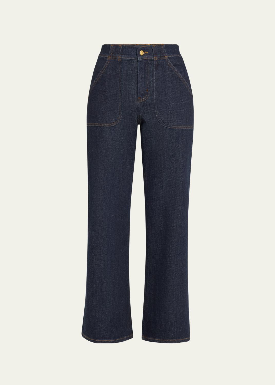 sacai Belted Denim Barrel-Leg Pants - Bergdorf Goodman