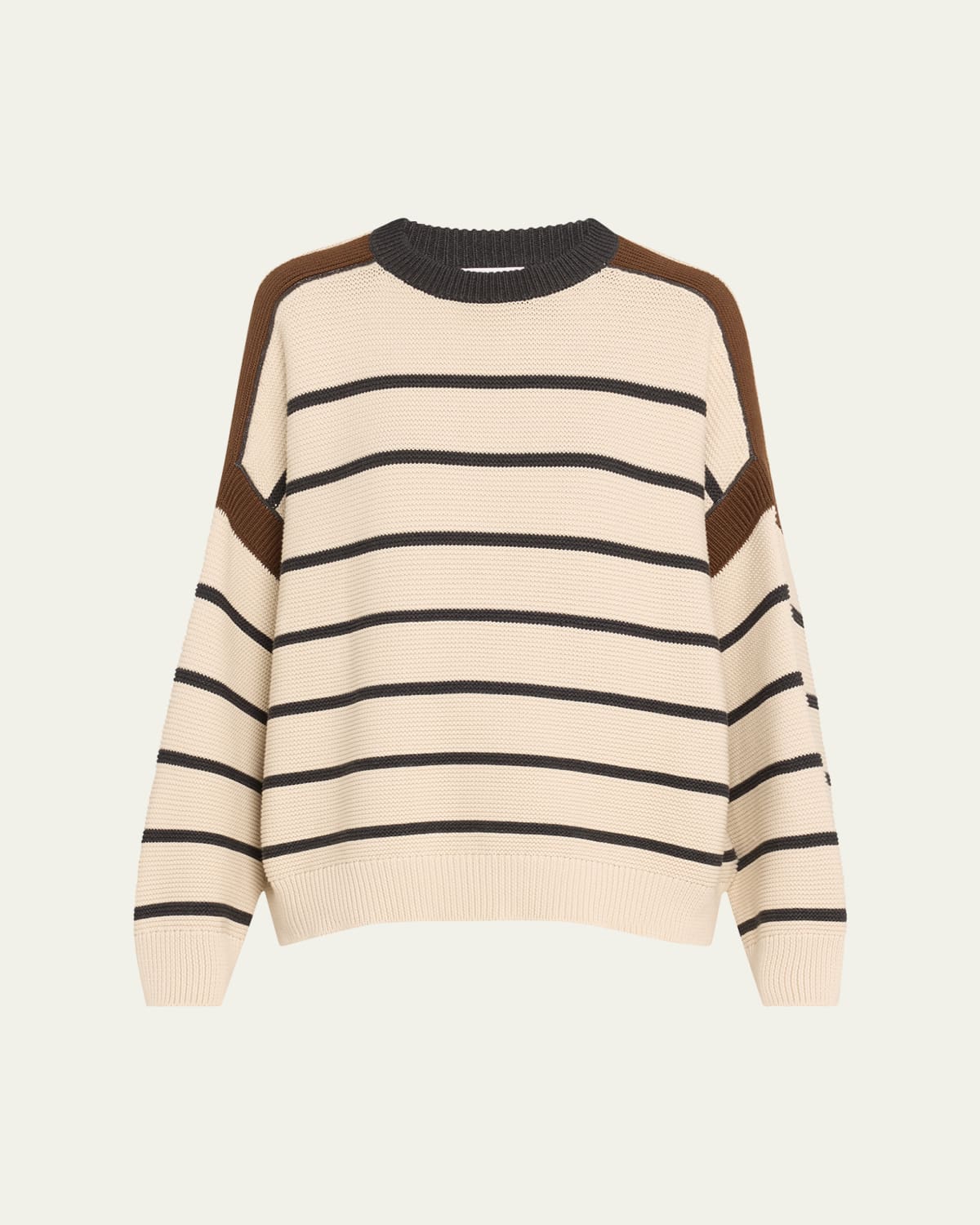 BRUNELLO CUCINELLI オフンワクニットショツ MSB582089 C159 Brunello Cucinelli Striped Cotton Knit Oversized Sweater