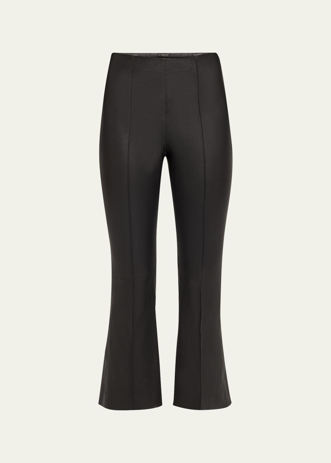 FRAME Le Crop Mini Boot Leather Pants - Bergdorf Goodman