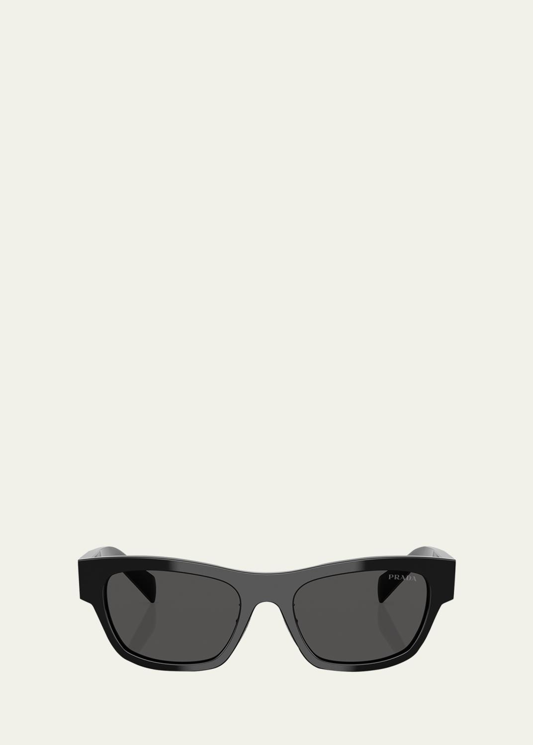 Prada Contrasting Logo Square Acetate & Plastic Sunglasses  display picture 2