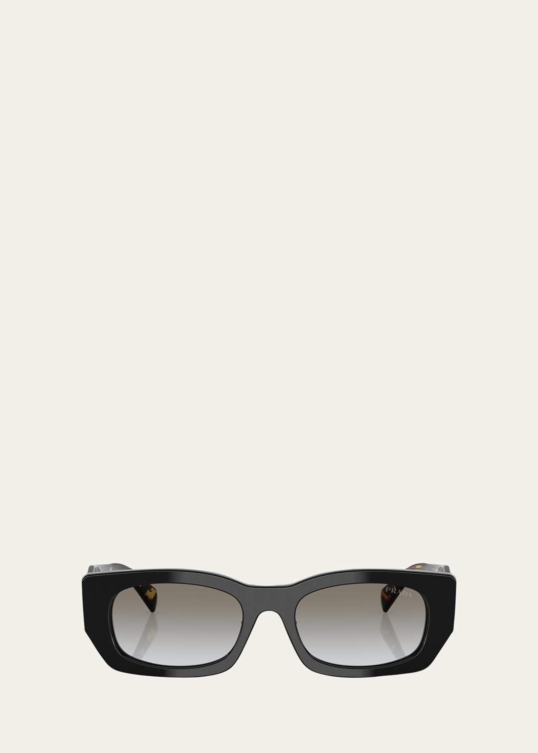 Prada Engraved Logo Metal & Plastic Oval Sunglasses - Bergdorf Goodman