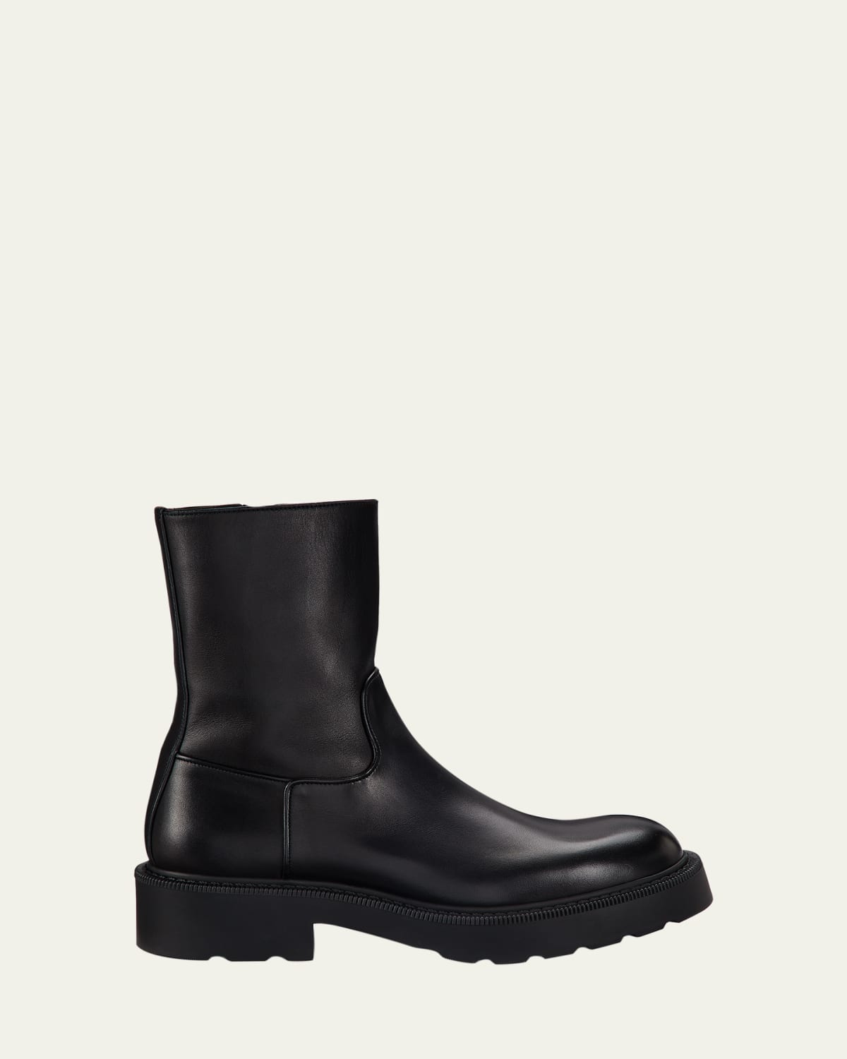 Prada Leather Square-Toe Tall Moto Boots - Bergdorf Goodman