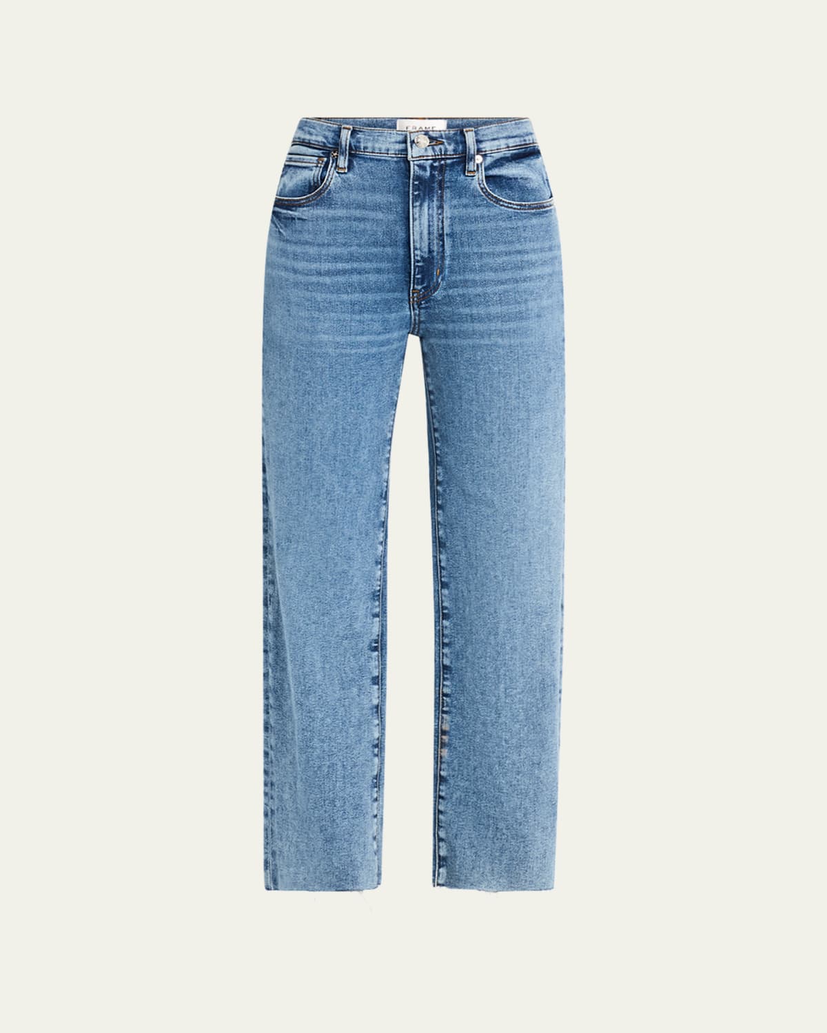 Twisted Seam Straight-Leg Denim Pants