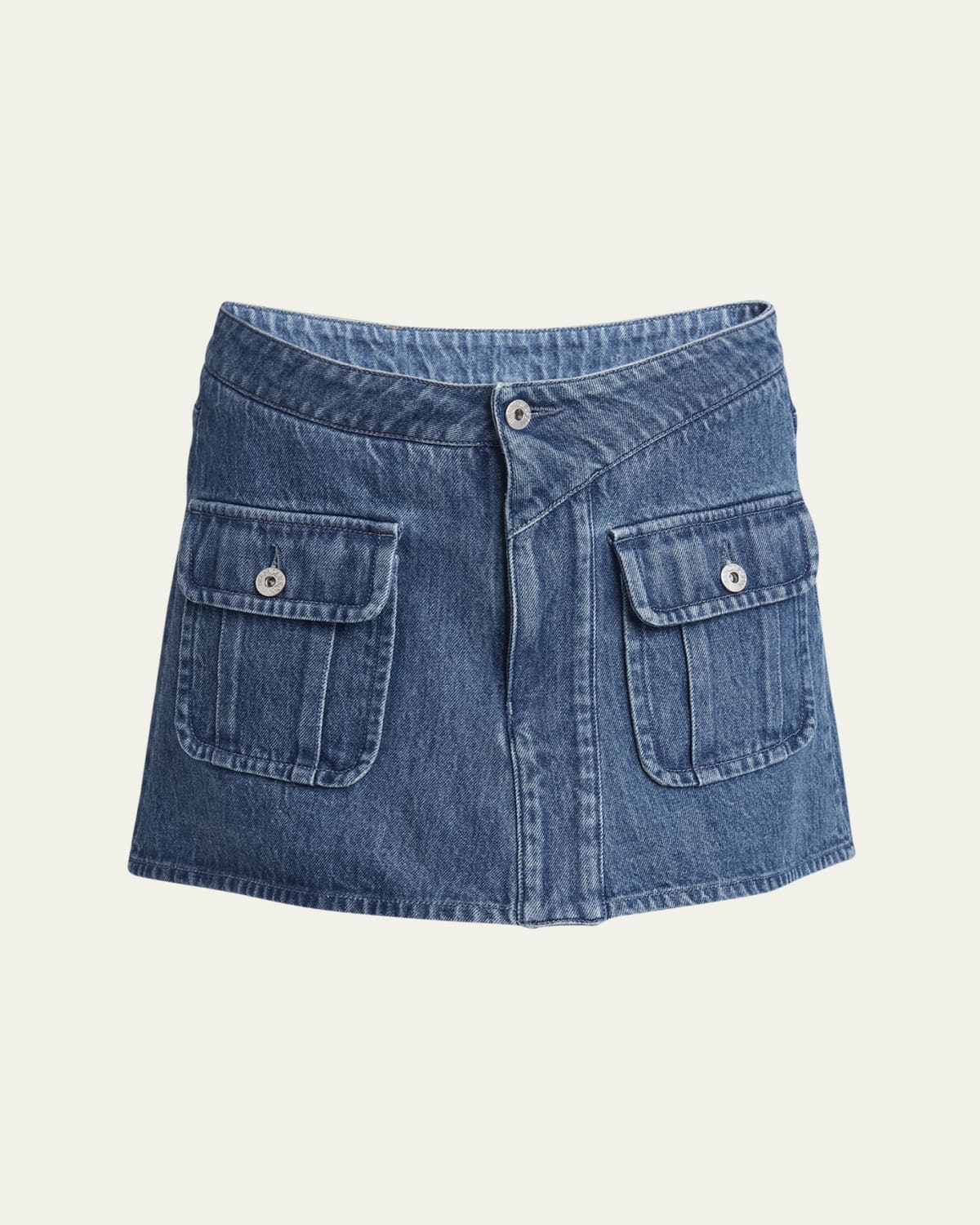 ミニスカート RONRON POCKET POINT CUTTING DENIM MINI SKIRT 4BFK523 Children's denim mini skirt with Web in blue | GUCCI® US