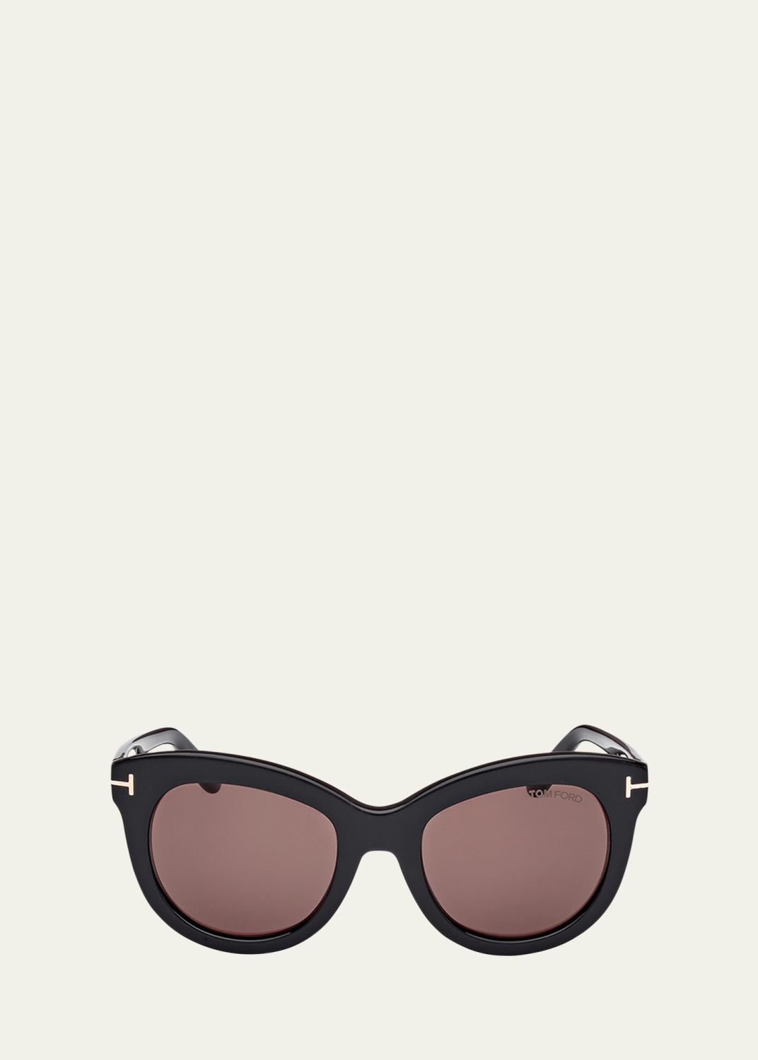 Tom Ford Maxim Cat-Eye Acetate Sunglasses Tom Ford Sunglasses Maxim FT0787 52F Dark Havana Brown  main image 4