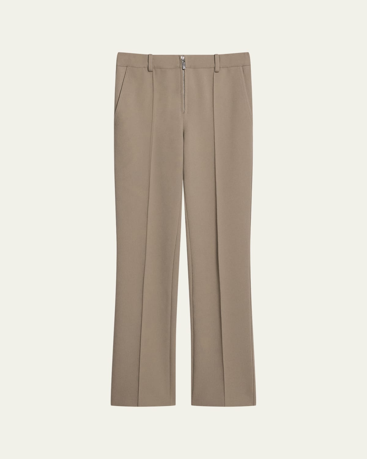 Flocked Lace Straight-Leg Trousers