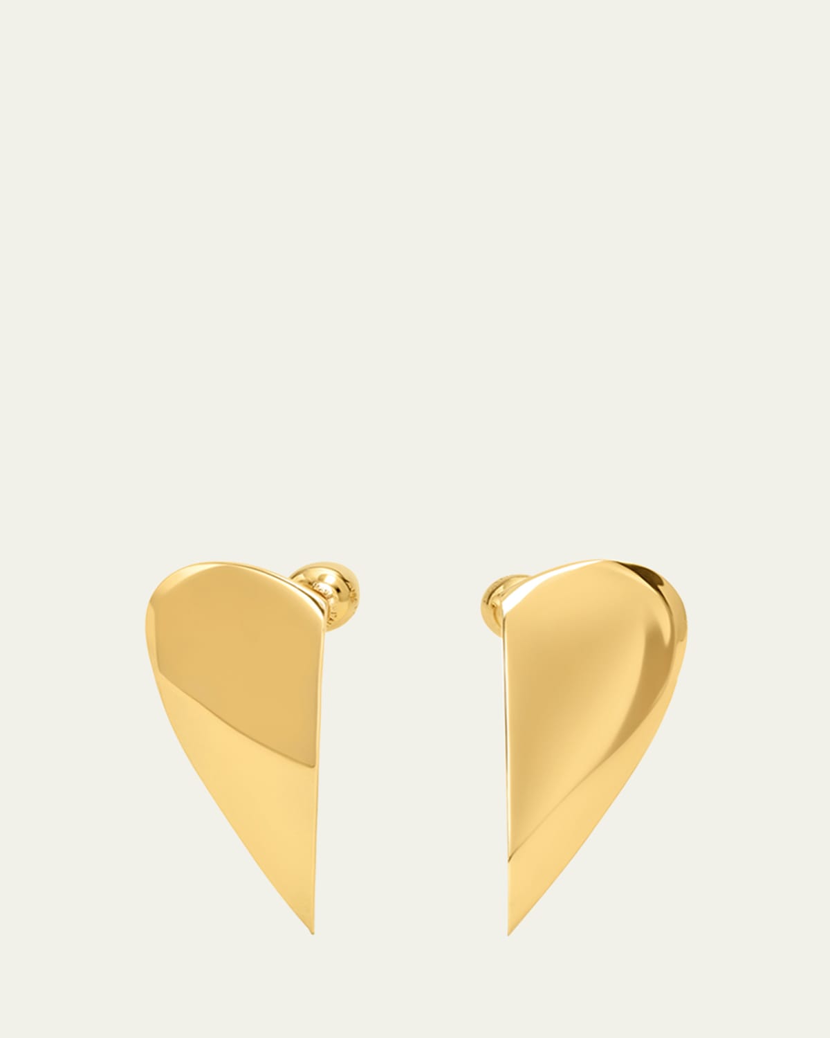 Half Heart-Shaped Crystal Earrings