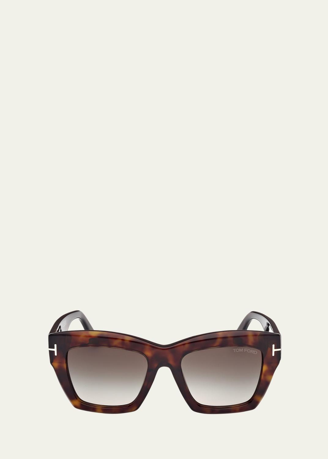 TOM FORD Tortoise Square Acetate Sunglasses - Bergdorf Goodman