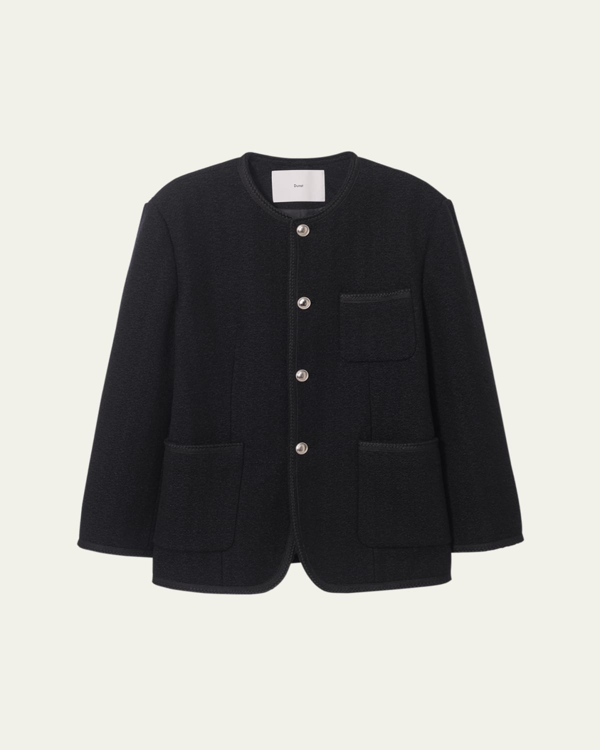Alexander Wang Short-Sleeve Tweed Jacket with Frayed Edges