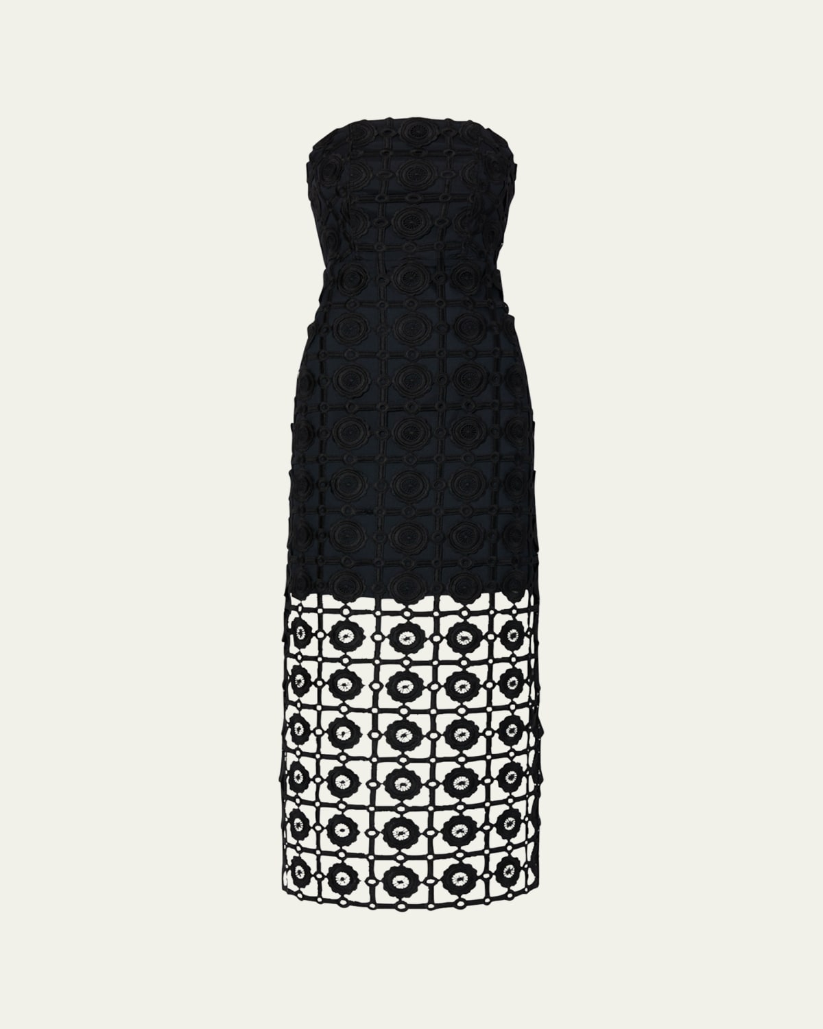 bronx and banco sabrina embroidered a line midi dress Bronx Banco Sabrina Midi Dress in Cream