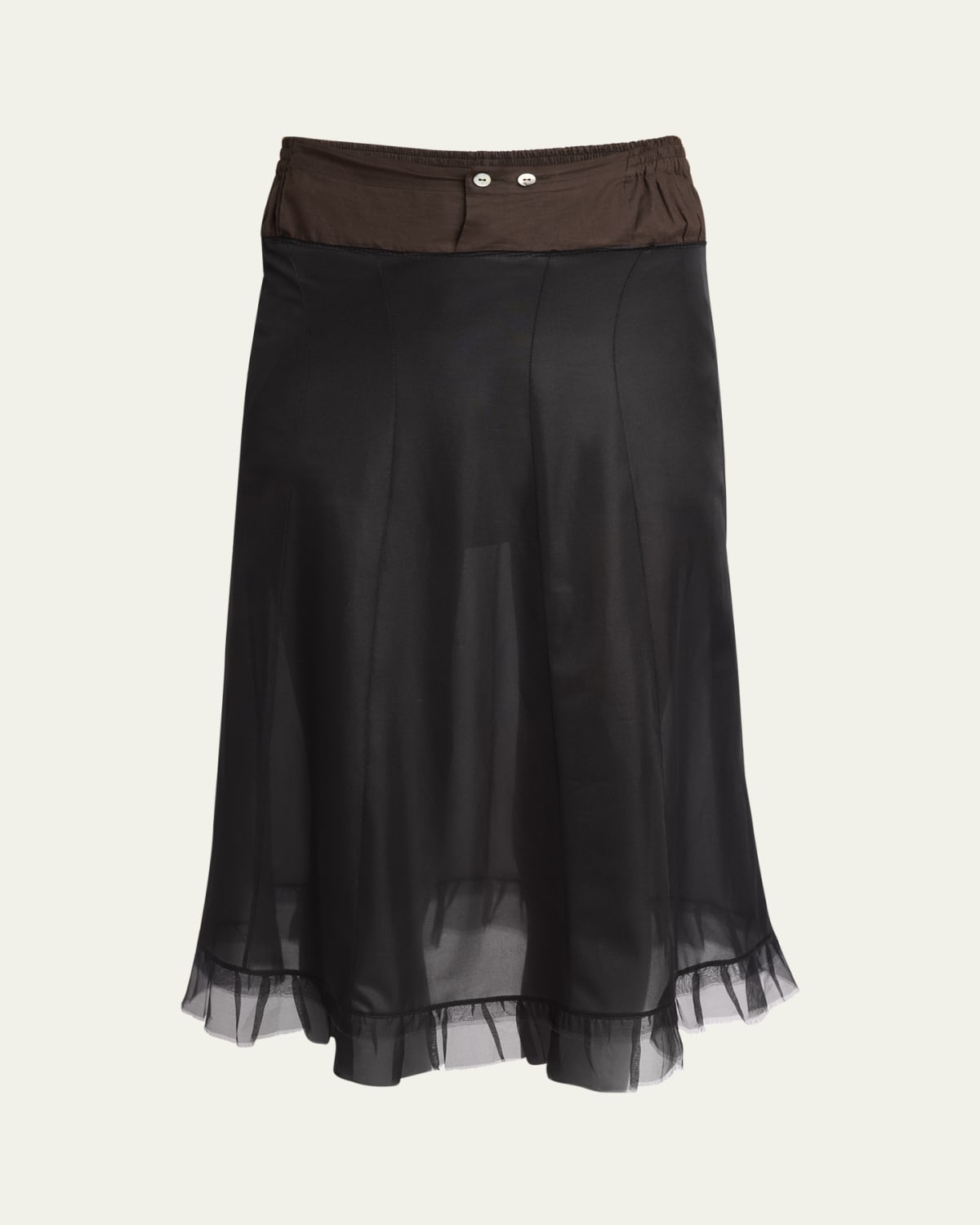 Crush Flared Midi Skirt