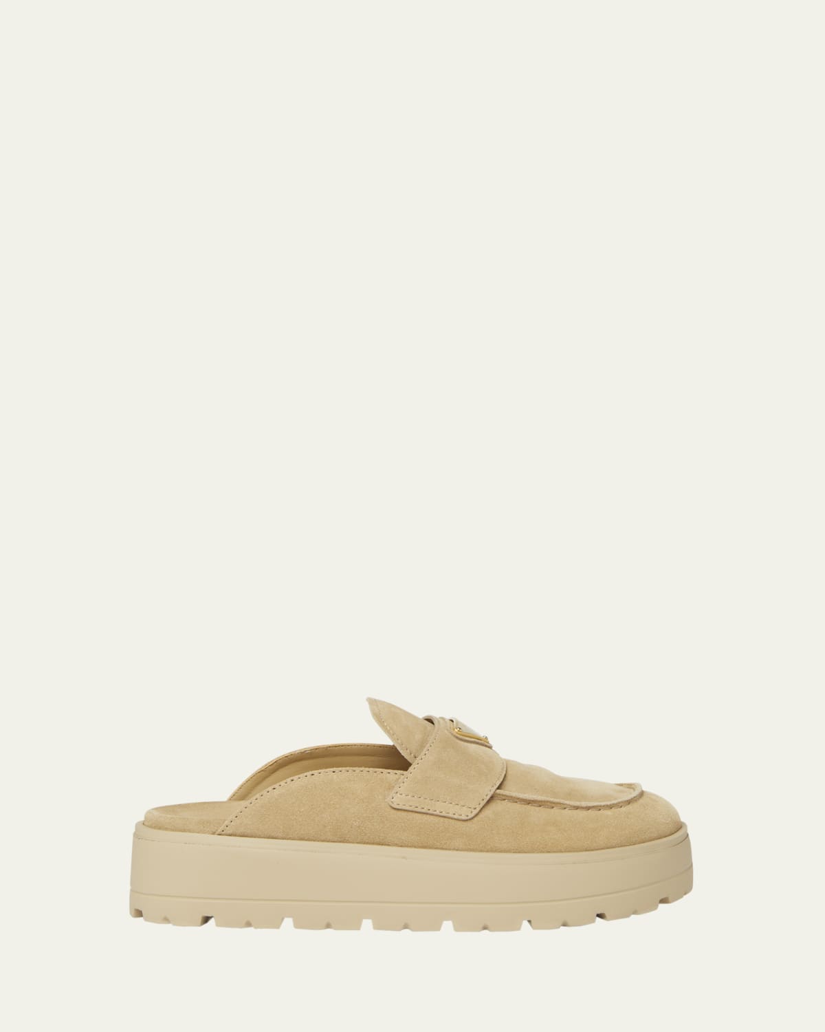 Prada Fussbett Suede Buckle Clogs - Bergdorf Goodman