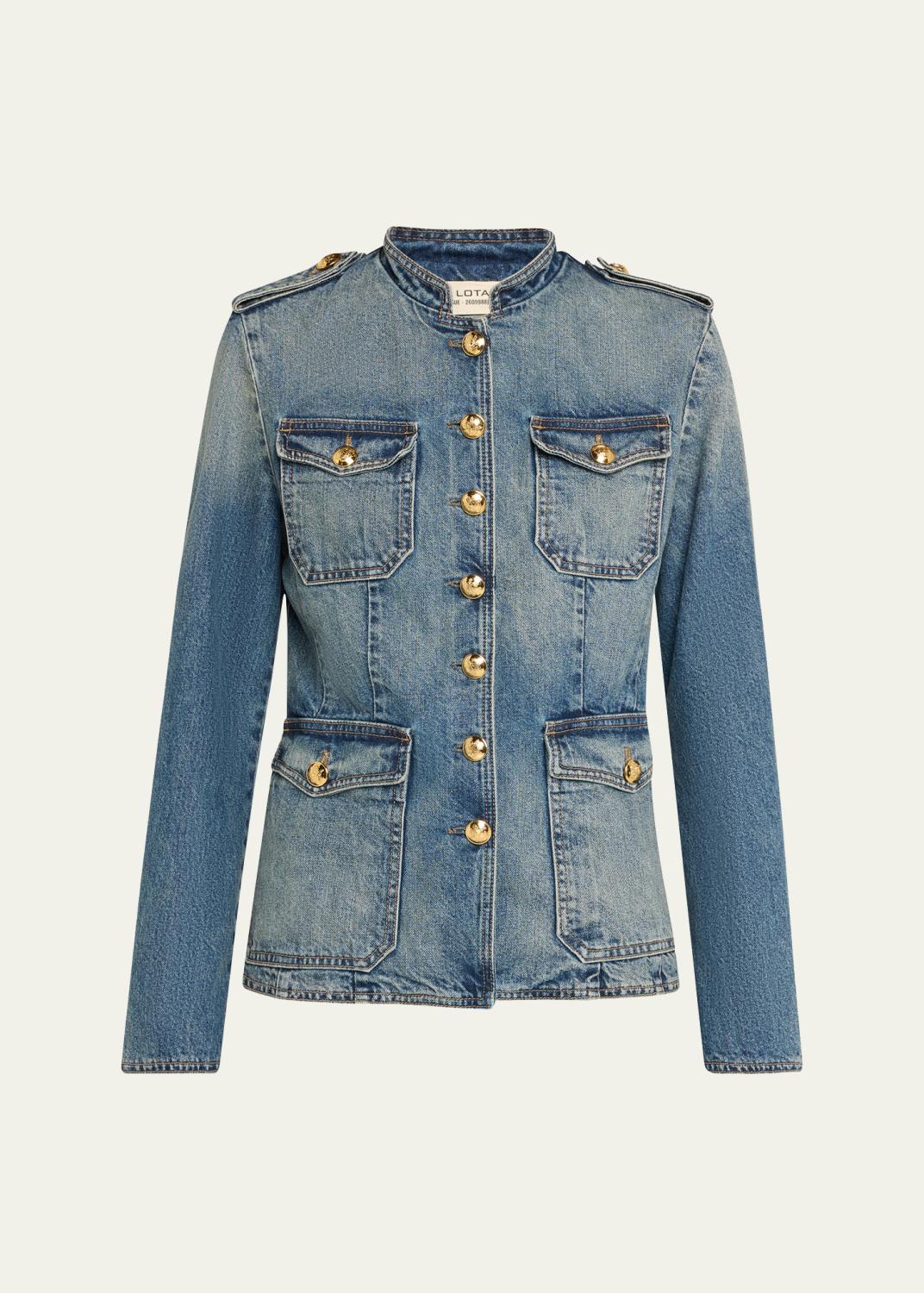Marc Jacobs Daisy Sequined Denim Crop Jacket - Bergdorf Goodman