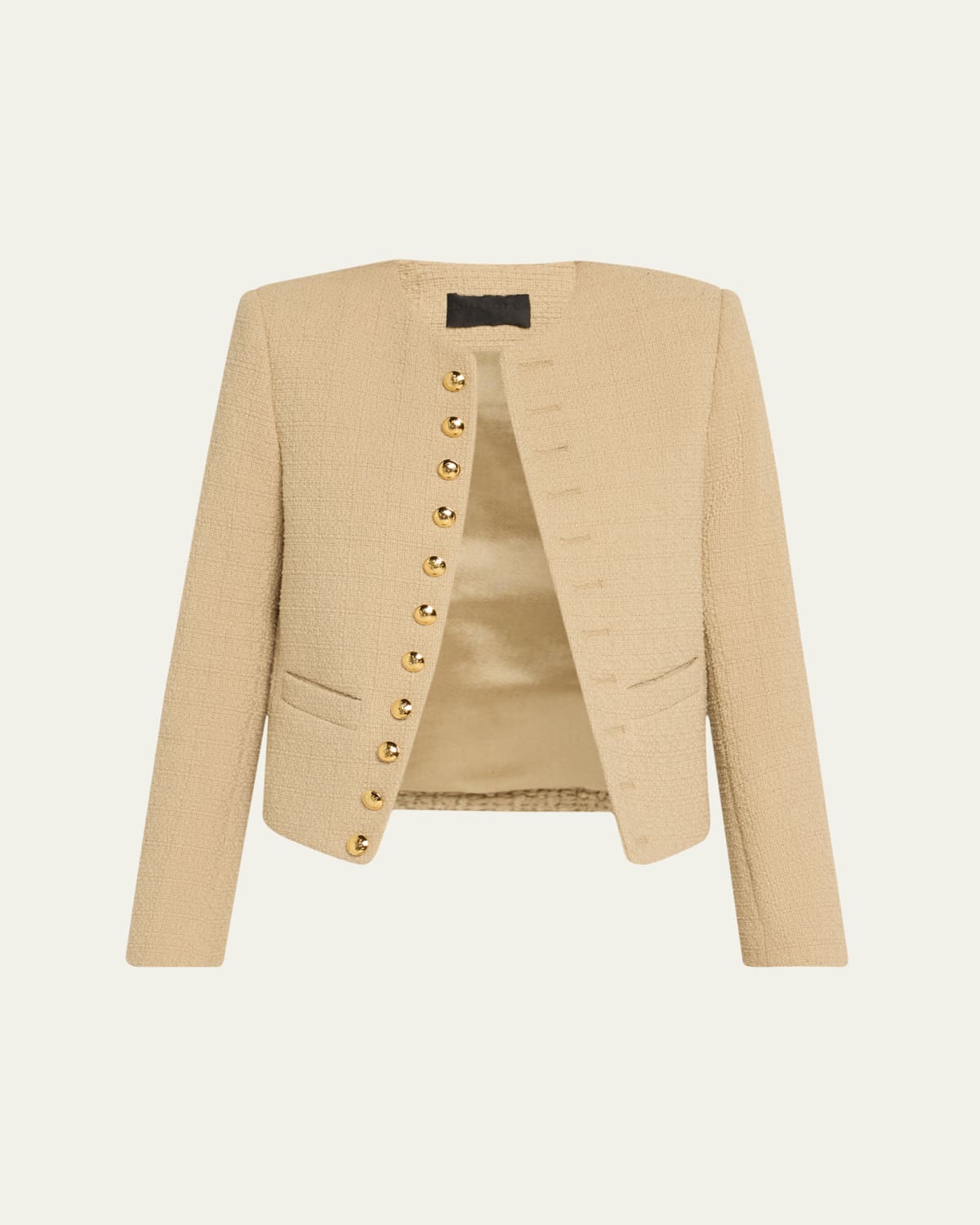 Cropped Signature Double Wool Jacket