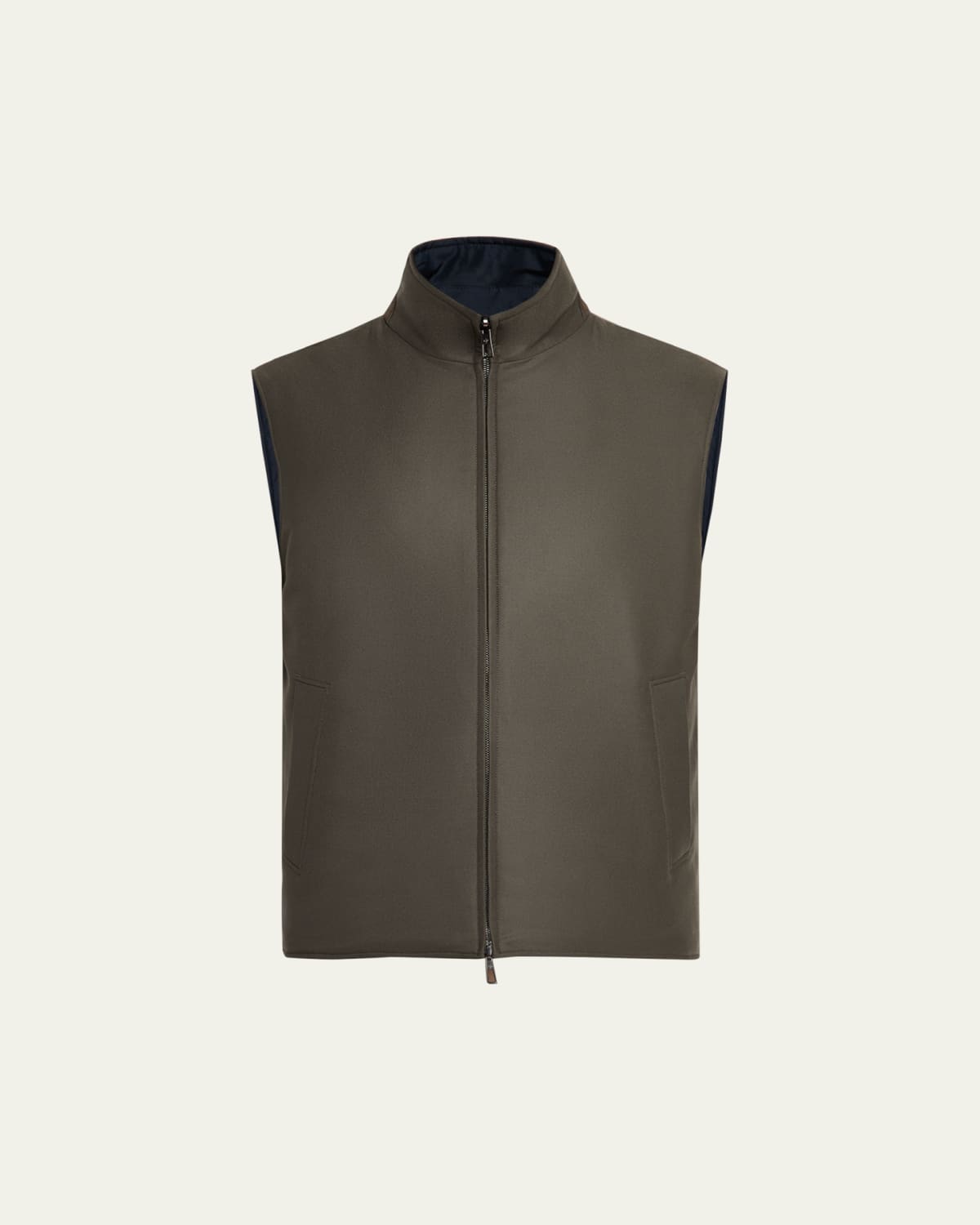 【3連休セール】CASHMERE HARD MILLED ZIP VEST Mandelli Men's Cashmere Jersey Full-Zip Vest - Bergdorf Goodman