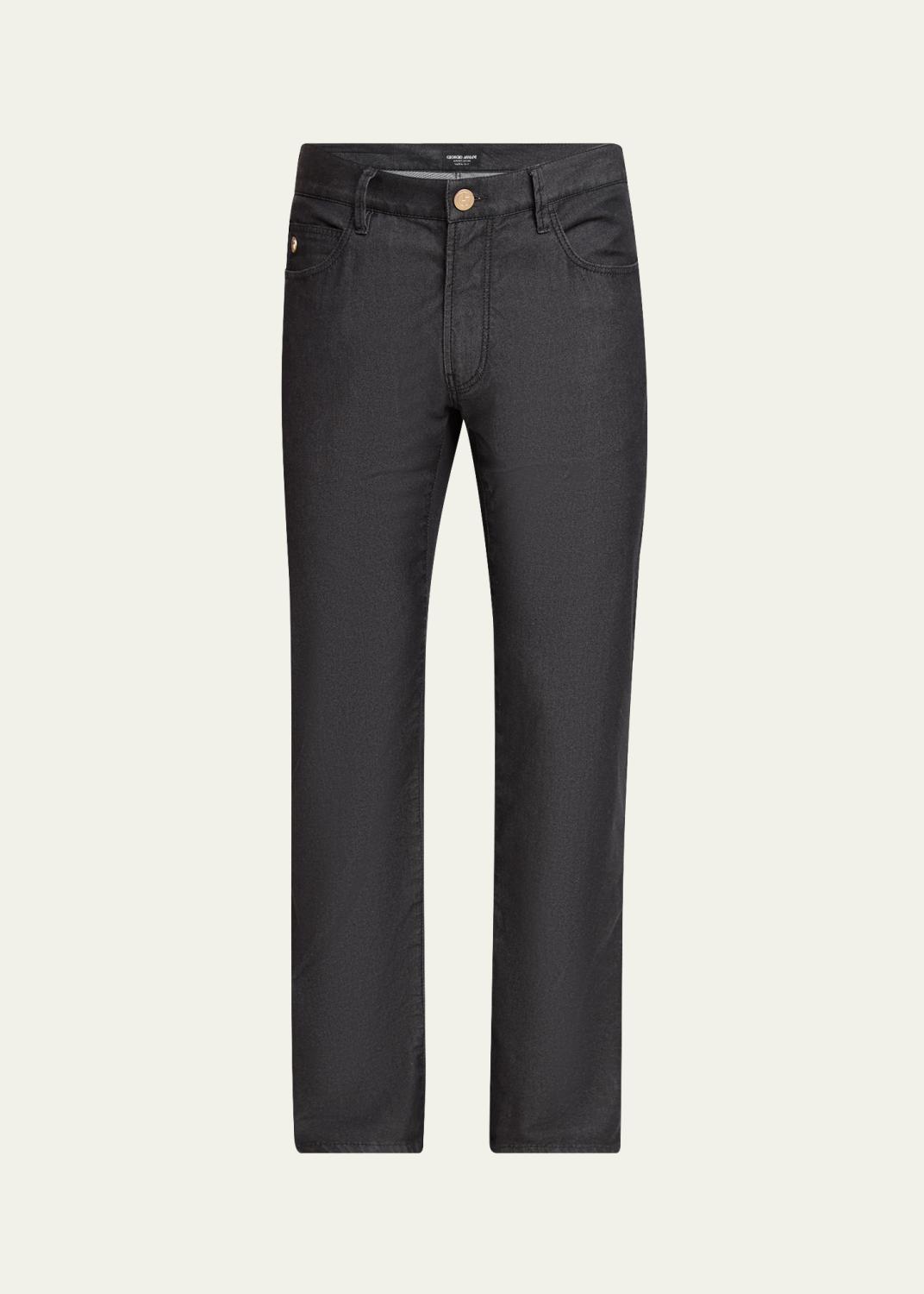 Giorgio Armani Men's Hemp Pleated Wide-Leg Pants - Bergdorf Goodman