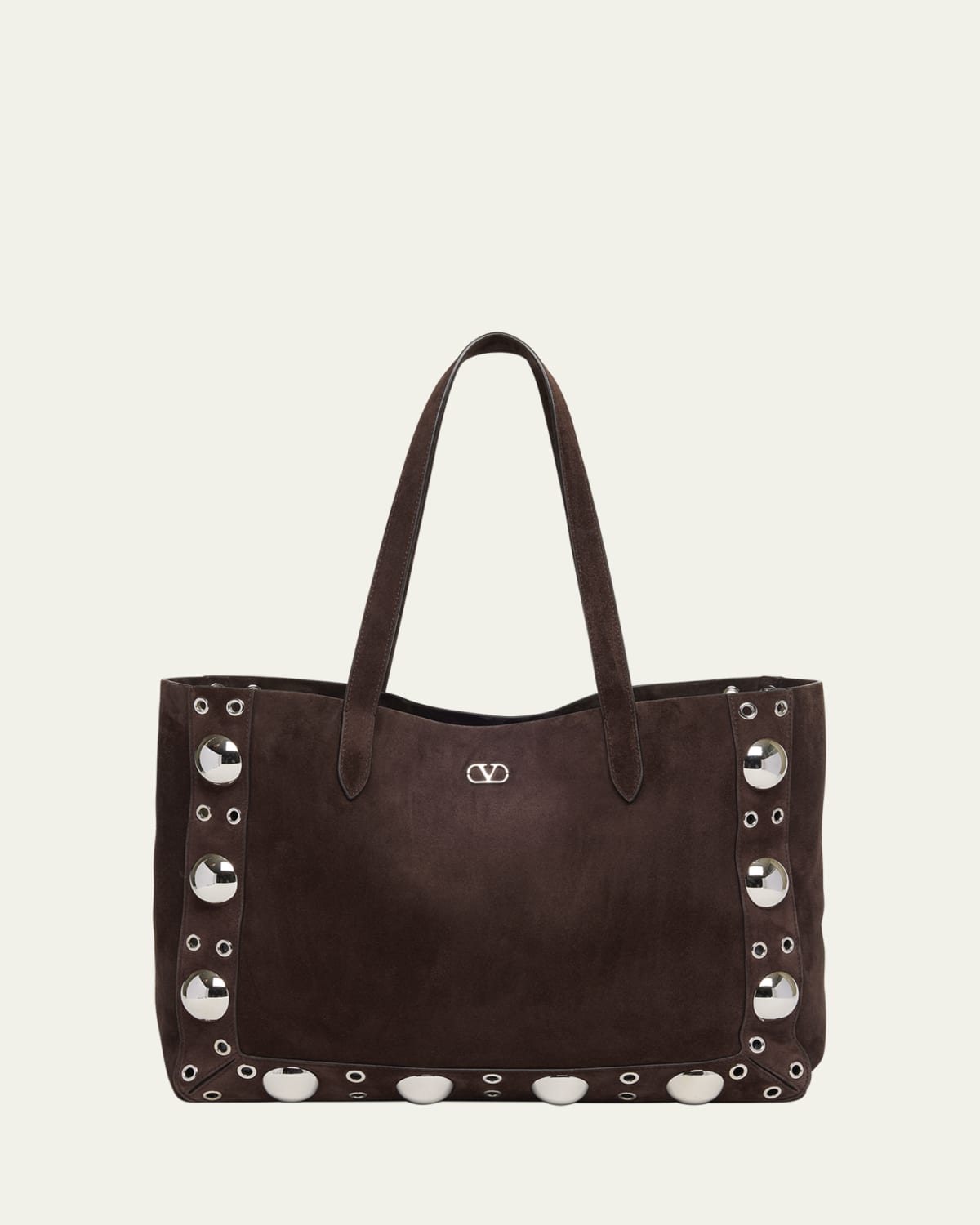 Valentino Garavani Antibes Small Floral-Embroidered Denim Tote Bag