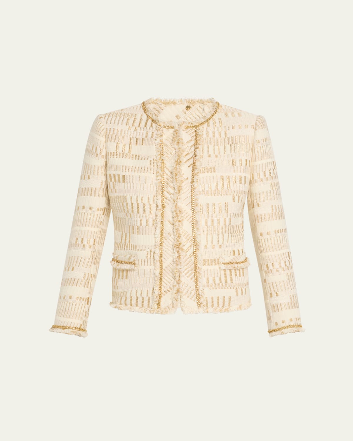 cochan♡様専用Lumignon tweed fringe jacket 白 - メルカリ