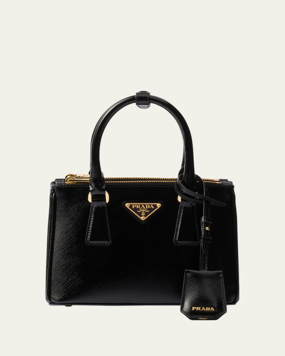 【PRADA】LEATHER MINI BAG Black Prada Re-edition Saffiano Leather Mini-bag | PRADA