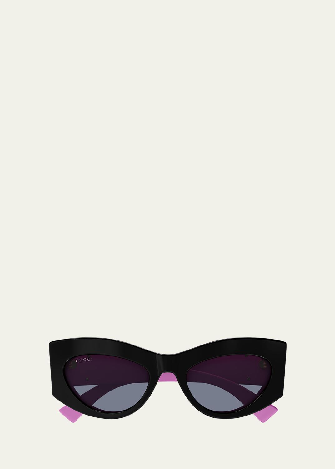 Gucci Logo Acetate Cat-Eye Sunglasses - Bergdorf Goodman