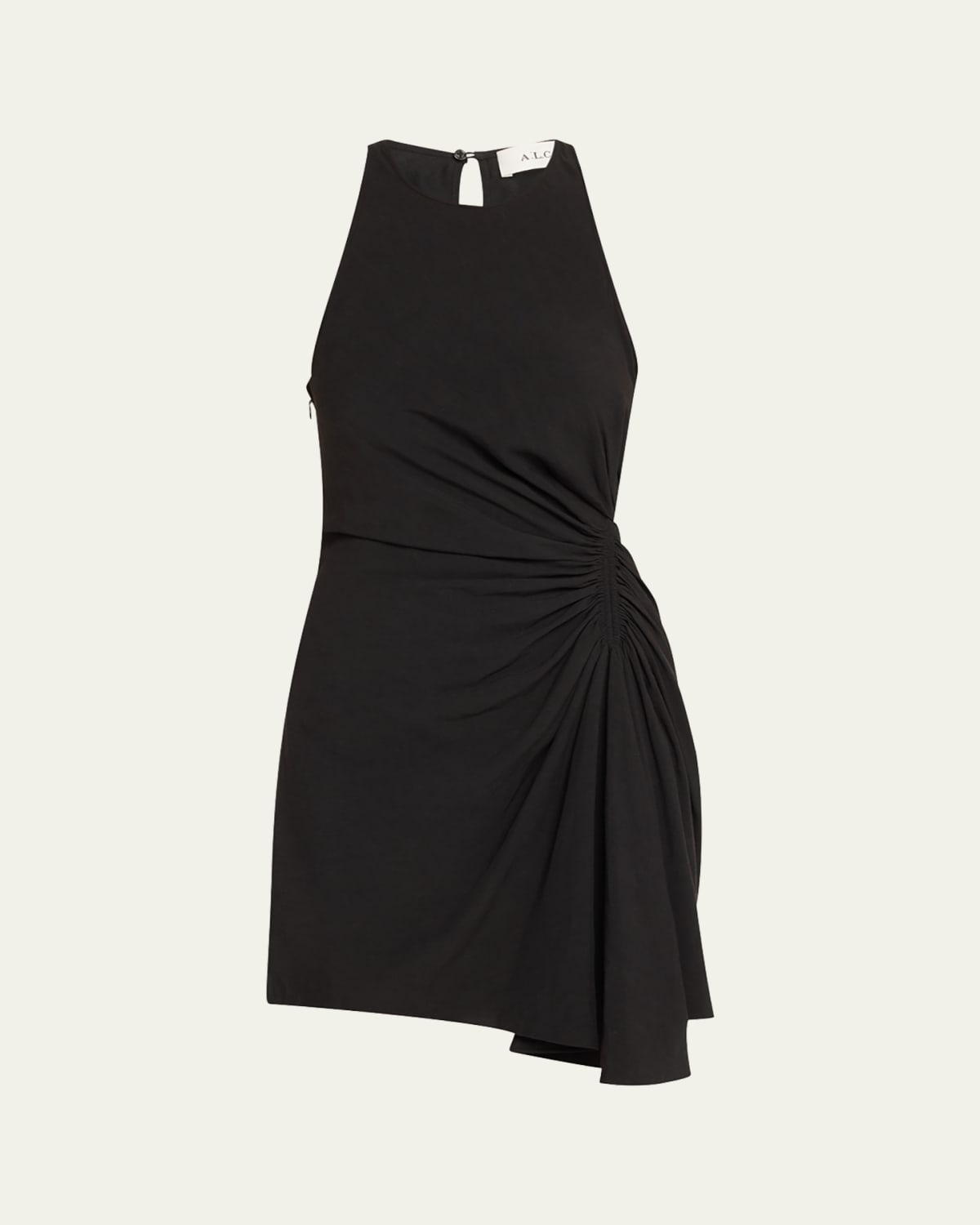 Side Cowl Drape Extension Mini Dress