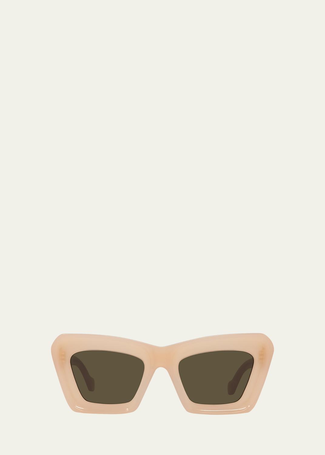 New! Loewe LW40153I 25E White Sunglasses with Brown Lenses display picture 1