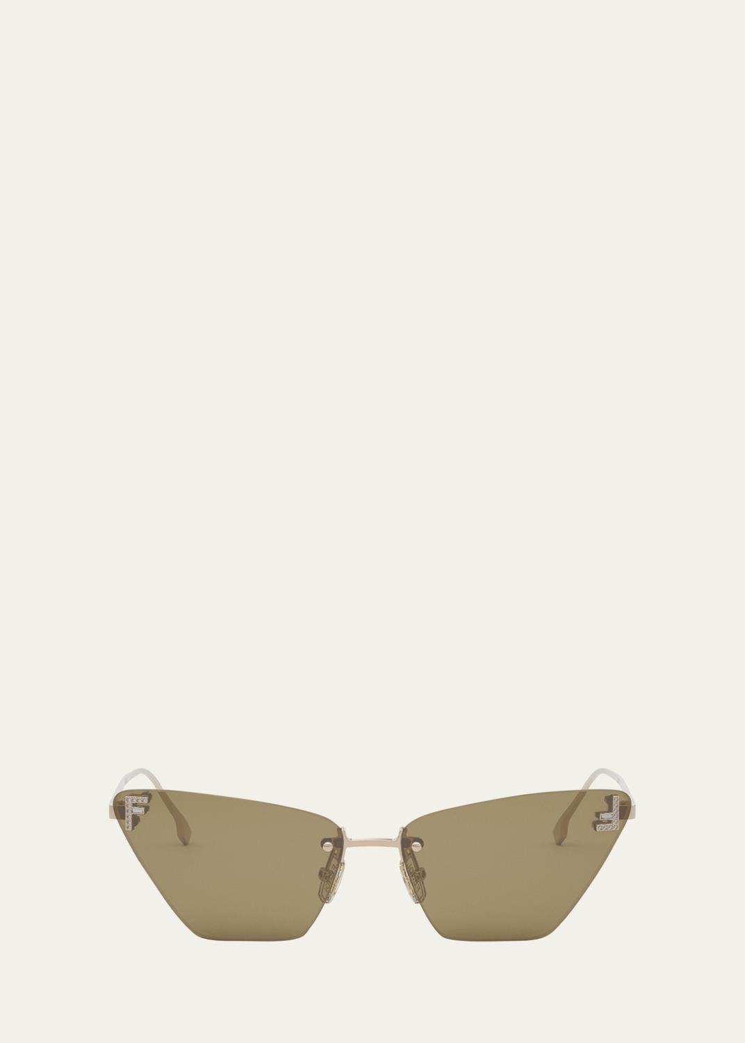 Fendi FE4160US Cat-Eye Crystalized Logo Sunglasses - Bergdorf Goodman