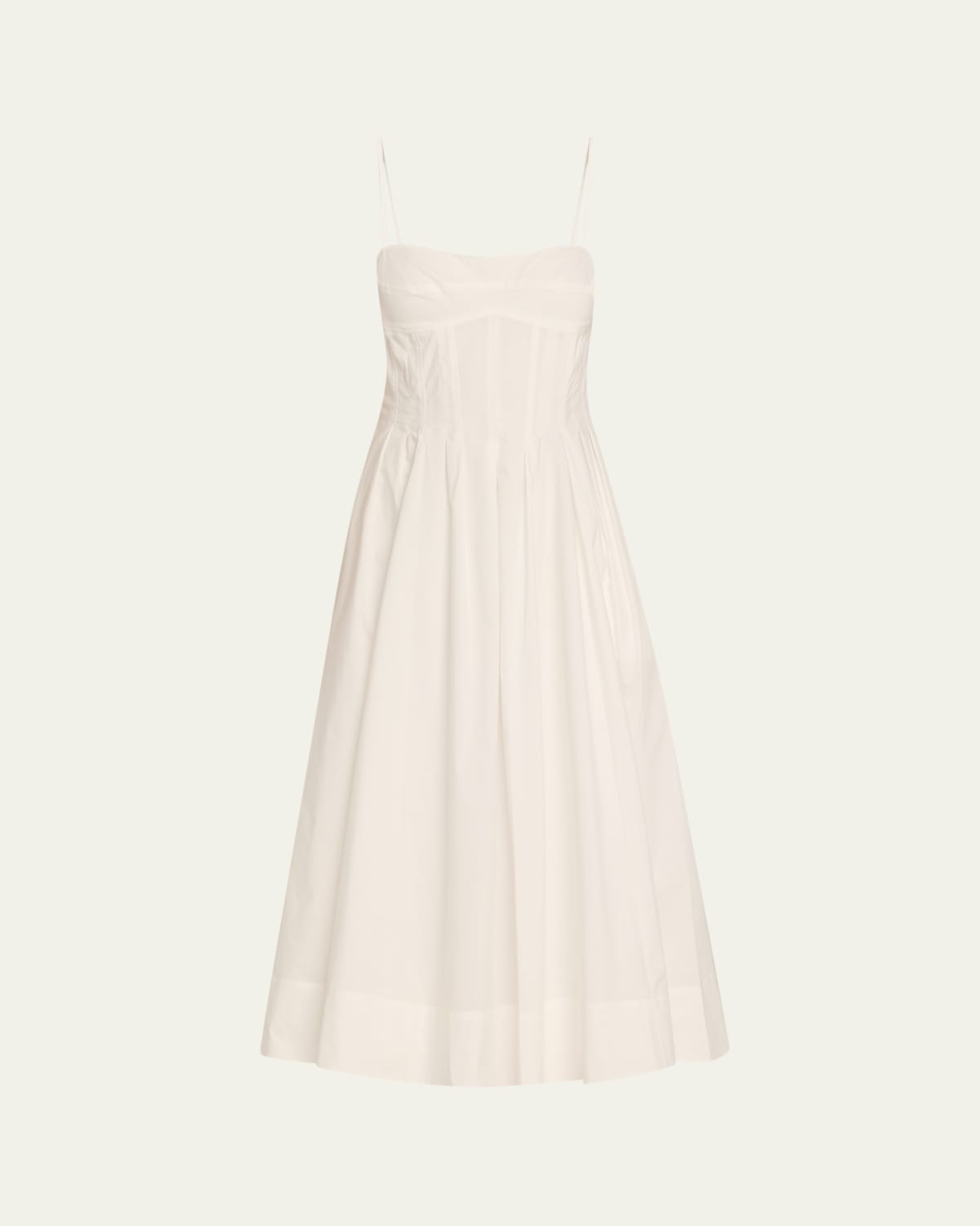 alc lilah cotton midi dress A.L.C. Lilah II Ruched Cotton A-Line Midi Dress